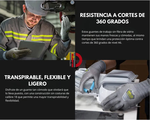 Guantes HexArmor Helix® 3013 Nivel A6 de Corte - DIBAMEX