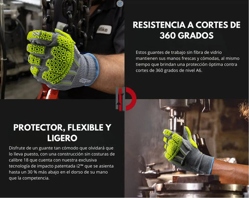 Guantes HexArmor Helix® 3013IMP con Protección Contra Impactos y Corte A6 - DIBAMEX