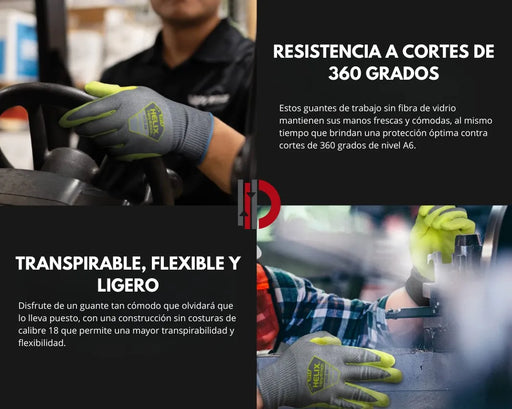 Guantes HexArmor Helix® 3014 con Protección Nivel A6 y Diseño Ecológico - DIBAMEX